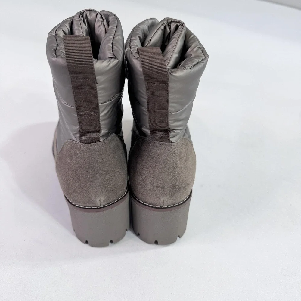 Blondo Daylor Boots Womens Size 11 Gray Suede Waterproof Ankle Wedge Winter Snow